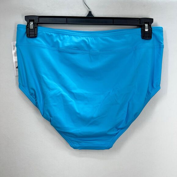 Lands End High Waisted Bikini Swim Bottoms Size 12 Turquoise Blue Beach NEW - Picture 4 of 9